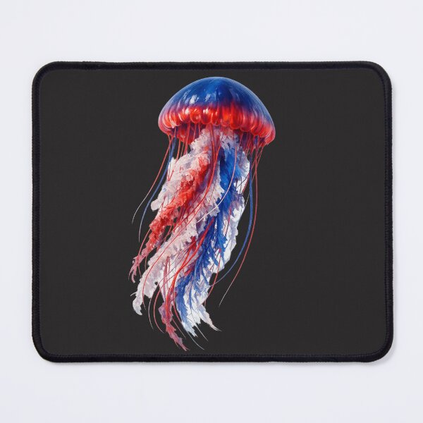 Item preview, Colorful Red White and Blue Jellyfish designed and sold by shorethings.
