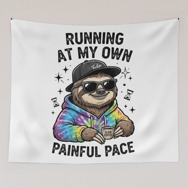 Item preview, Running At My Own Painful Pace Funny Sloth Shirt designed and sold by yanderedev.