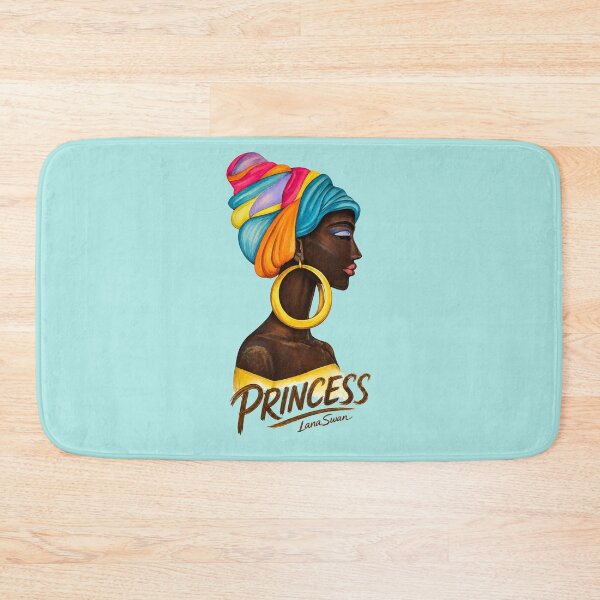 Item preview, PRINCESS | Black Woman Portrait | Blue Background | Lana Swan designed and sold by BlueberrySwan.