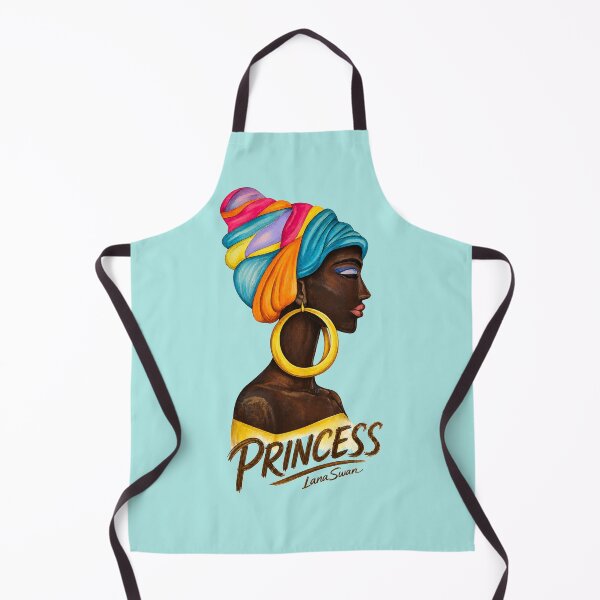 Item preview, PRINCESS | Black Woman Portrait | Blue Background | Lana Swan designed and sold by BlueberrySwan.