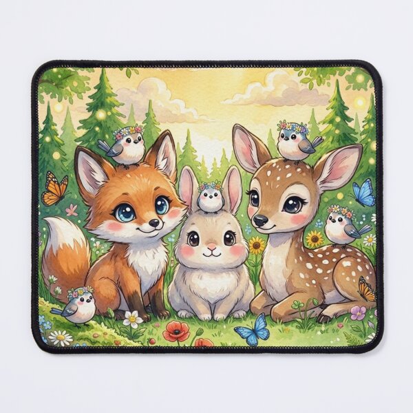 Item preview, Cute Woodland Friends – Fox, Bunny & Deer Fantasy Forest Illustration | Kawaii Nature Animal Art designed and sold by DervoTeck2767.