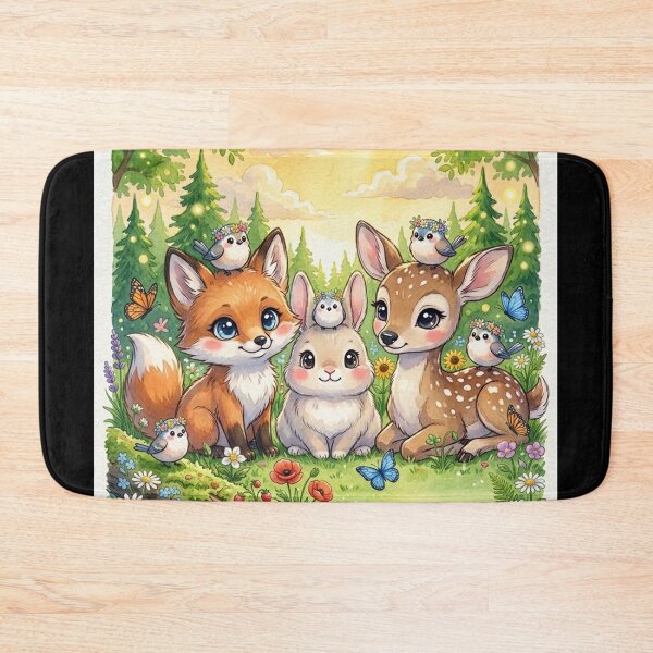 Item preview, Cute Woodland Friends – Fox, Bunny & Deer Fantasy Forest Illustration | Kawaii Nature Animal Art designed and sold by DervoTeck2767.