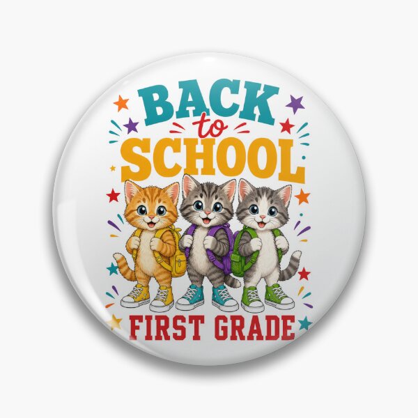 Item preview, Cute Cats Back To School First Grade Retro designed and sold by ElcastDesigns.