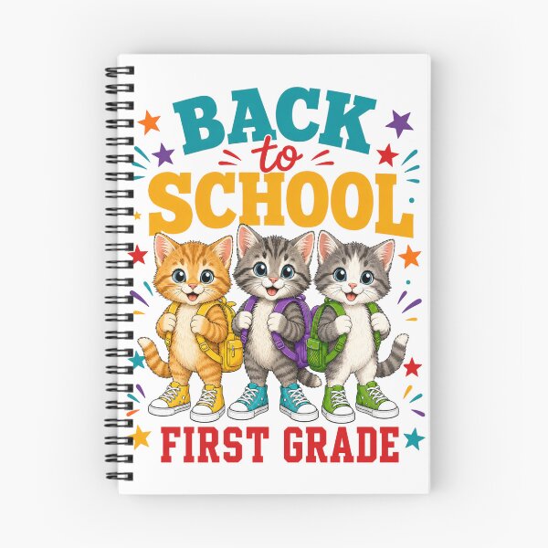 Item preview, Cute Cats Back To School First Grade Retro designed and sold by ElcastDesigns.