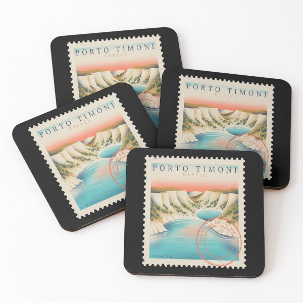 Item preview, Porto Timoni Corfu Double Cove Cliff Stamp Sticker designed and sold by stickercuffs.