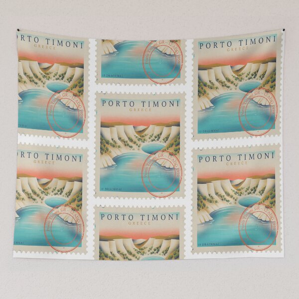 Item preview, Porto Timoni Corfu Double Cove Cliff Stamp Sticker designed and sold by stickercuffs.