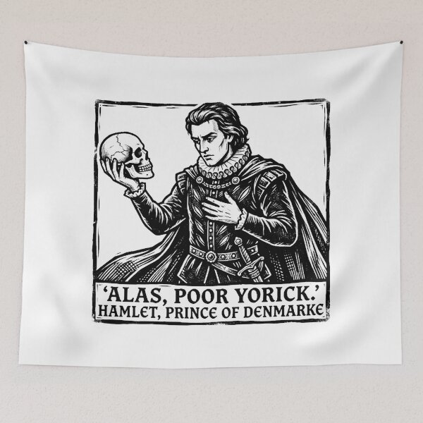 Item preview, Alas Poor Yorick Skull - Vintage Shakespeare Literary Art designed and sold by t-shirt studio.