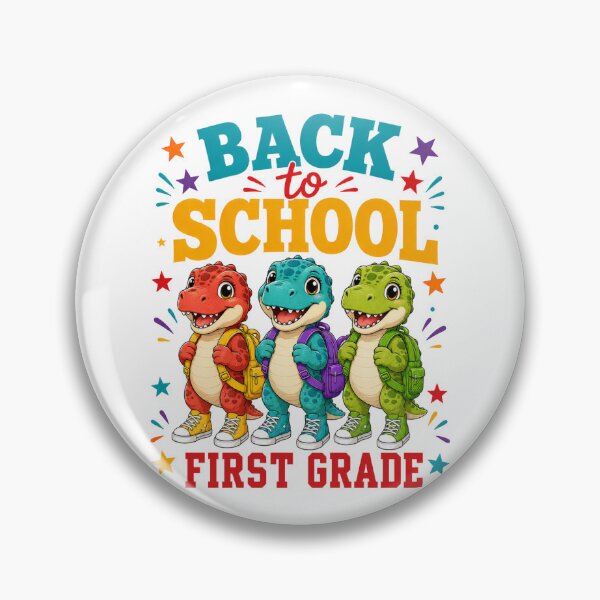 Item preview, Cute Dinosaurs Back To School First Grade Retro designed and sold by ElcastDesigns.