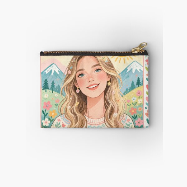 Item preview, Cute Floral Girl Portrait – Whimsical Mountain Meadow Wall Art designed and sold by Elite Wall Art.