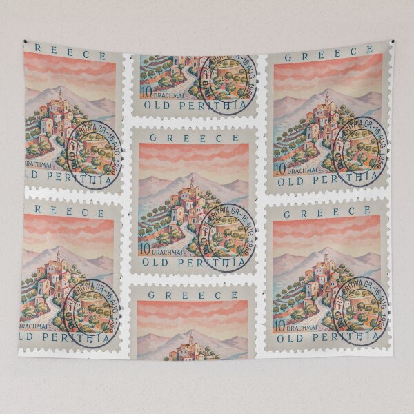 Item preview, Old Perithia Corfu Stone Village Ridge Stamp Sticker designed and sold by stickercuffs.