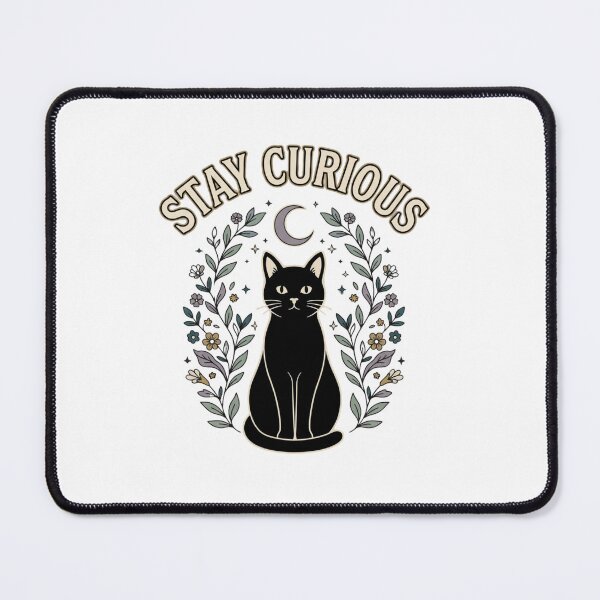Item preview, Stay Curious Vintage Black Cat Design designed and sold by GoofyShopp.