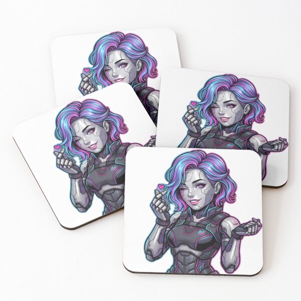 Item preview, Cyberpunk Mecha Anime Girl Finger Heart designed and sold by GlitchDripX.