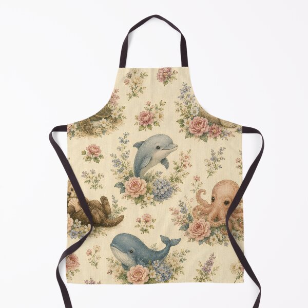 Item preview, Vintage Floral Baby Sea Animals designed and sold by StudioGomu.