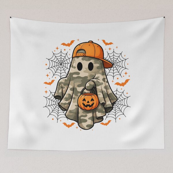 Item preview, Camouflage Ghost with Pumpkin designed and sold by pintartipuduran.