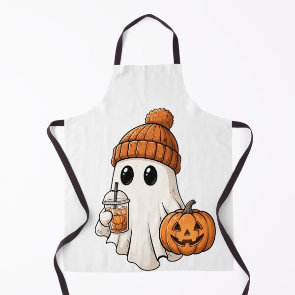 Item preview, Cute Ghost with Pumpkin and Drink designed and sold by pintartipuduran.