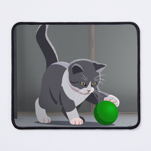Item preview, Black and white kitten playing with a ball designed and sold by NorthNook.