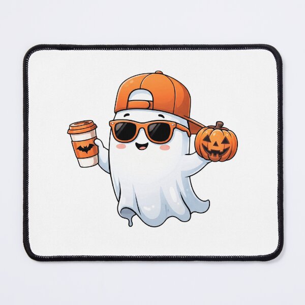 Item preview, Cool Ghost with Pumpkin and Coffee designed and sold by pintartipuduran.