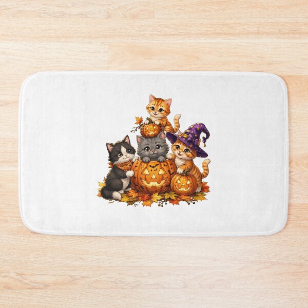 Item preview, Playful Halloween Kittens with Pumpkins designed and sold by pintartipuduran.