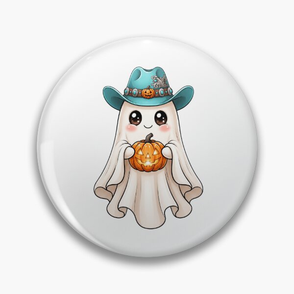 Item preview, Ghost with Cowboy Hat and Pumpkin designed and sold by pintartipuduran.