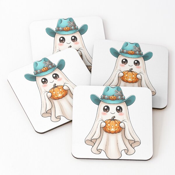 Item preview, Ghost with Cowboy Hat and Pumpkin designed and sold by pintartipuduran.