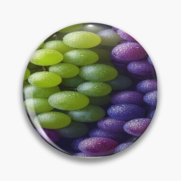 Item preview, The Pearly Freshness of Golden Bunches, Fresh Grapes & Dewdrops - Green and Purple Bunches Macro designed and sold by RAYBIL.
