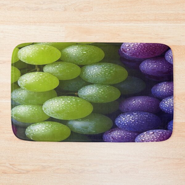 Item preview, The Pearly Freshness of Golden Bunches, Fresh Grapes & Dewdrops - Green and Purple Bunches Macro designed and sold by RAYBIL.