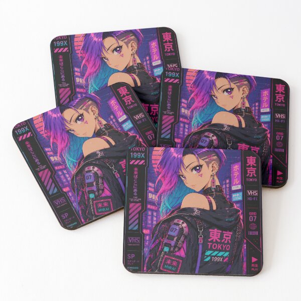 Item preview, Cyberpunk VHS Girl - Retro Anime Aesthetic designed and sold by Apocalyptic Art Studio.