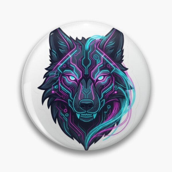 Item preview, Cyber Neon Wolf Sticker – Futuristic Synthwave Wolf Head Decal designed and sold by AdityaShop18.