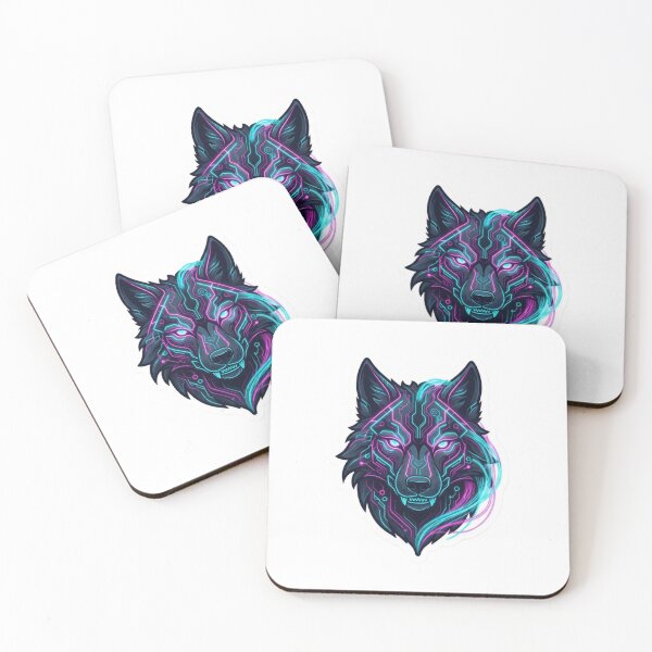 Item preview, Cyber Neon Wolf Sticker – Futuristic Synthwave Wolf Head Decal designed and sold by AdityaShop18.