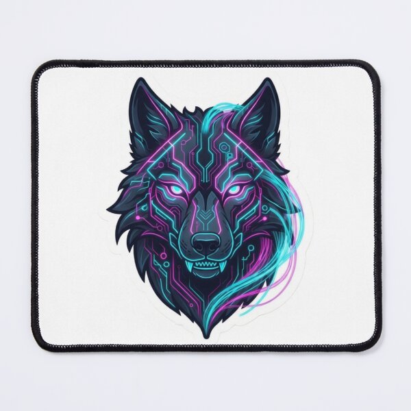 Item preview, Cyber Neon Wolf Sticker – Futuristic Synthwave Wolf Head Decal designed and sold by AdityaShop18.