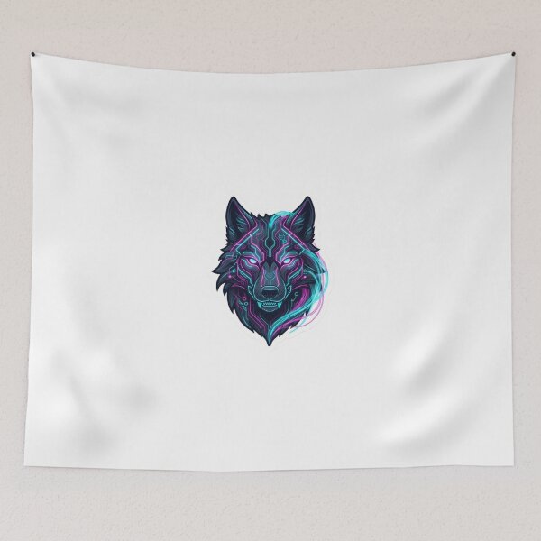 Item preview, Cyber Neon Wolf Sticker – Futuristic Synthwave Wolf Head Decal designed and sold by AdityaShop18.
