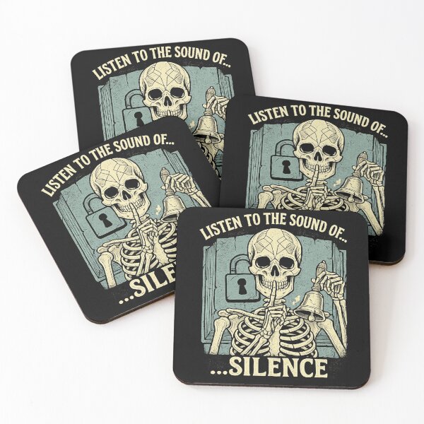 Item preview, Listen to the Sound of Silence Skeleton Vintage Gothic Graphic T-Shirt | Dark Humor Skull Design designed and sold by designbyuzi.