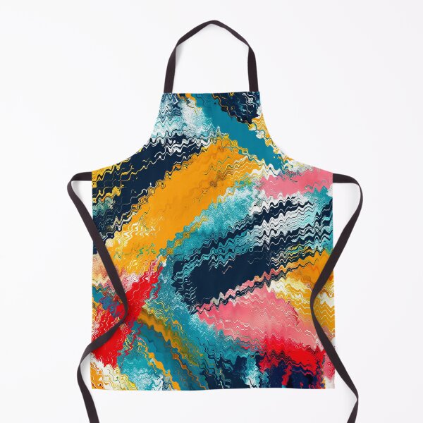 Item preview, Aqua, Yellow, And Pink Wavy Edges Abstract Art designed and sold by DEC02.