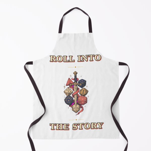 Item preview, Roll Into The Story Polyhedral Dice Sword Graphic designed and sold by Freshloop Studio | Whimsical Vintage Art.