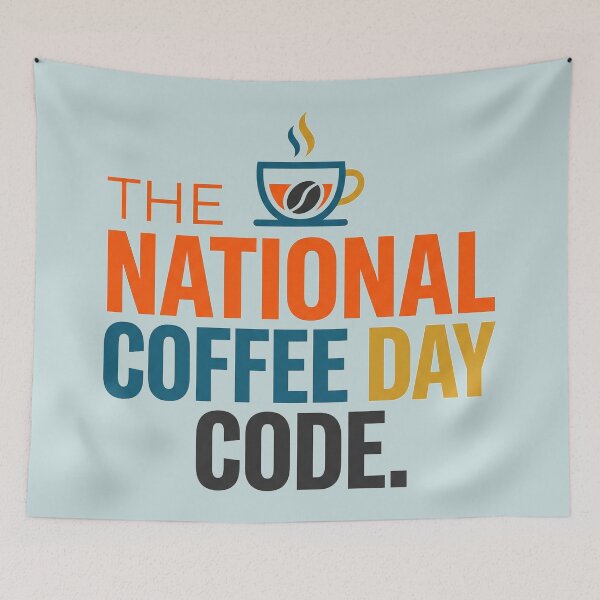 Item preview, National Coffee Day Code Bold Typographic Graphic Design designed and sold by Pride Emblem Prints.