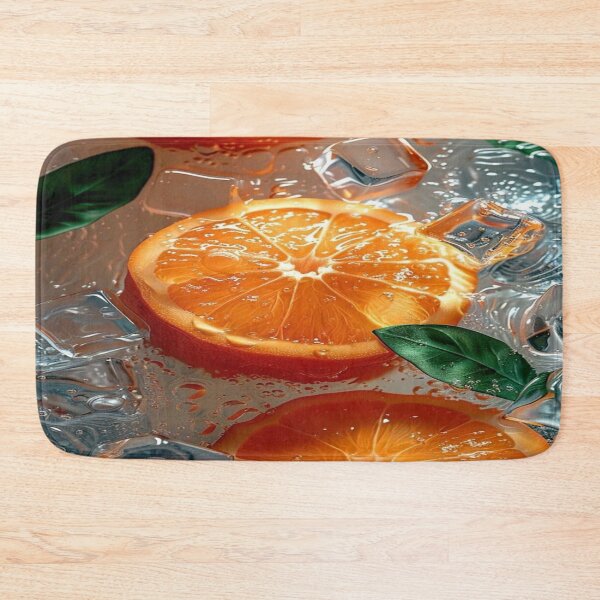 Item preview, The Perfect Summer Iced Moment, Frozen Orange Slices & Ice Cubes - Refreshing Summer Design with Green Leaves designed and sold by RAYBIL.