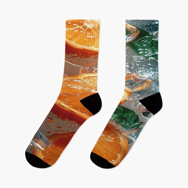 Item preview, The Perfect Summer Iced Moment, Frozen Orange Slices & Ice Cubes - Refreshing Summer Design with Green Leaves designed and sold by RAYBIL.