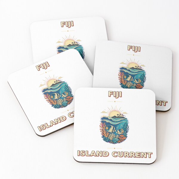 Item preview, Fiji Island Current Coral Reef Ocean Graphic designed and sold by Freshloop Studio | Whimsical Vintage Art.