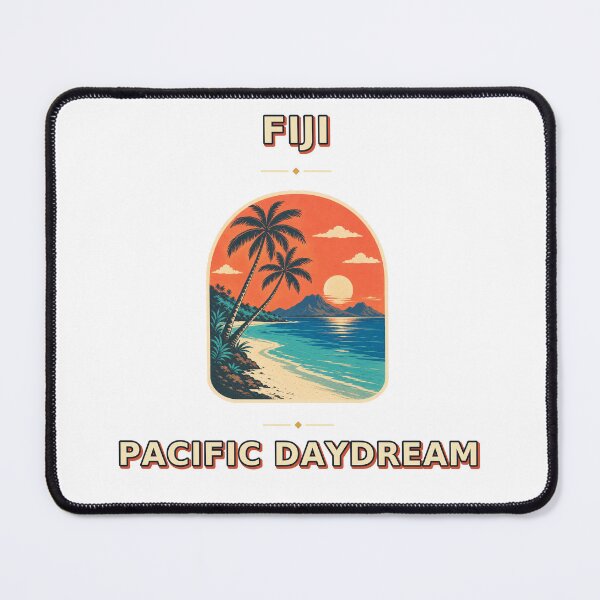 Item preview, Fiji Pacific Daydream Retro Lagoon Travel Graphic designed and sold by Freshloop Studio | Whimsical Vintage Art.