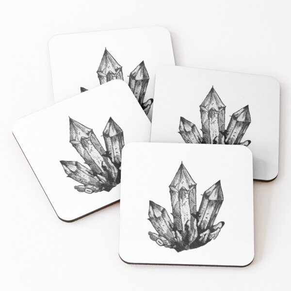 Item preview, Mystical Crystal Cluster | Gothic Blackwork Illustration  designed and sold by Marianarcezar.
