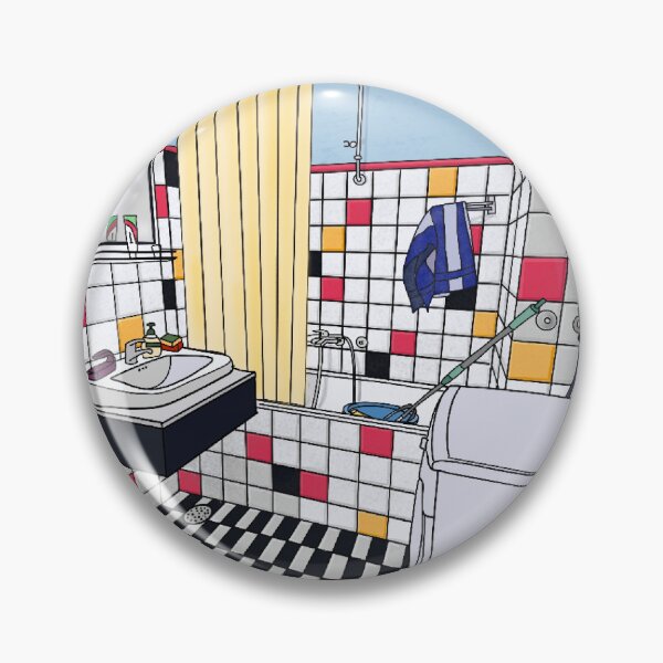 Item preview, Colorful Bathroom sketch designed and sold by kallyfactory.