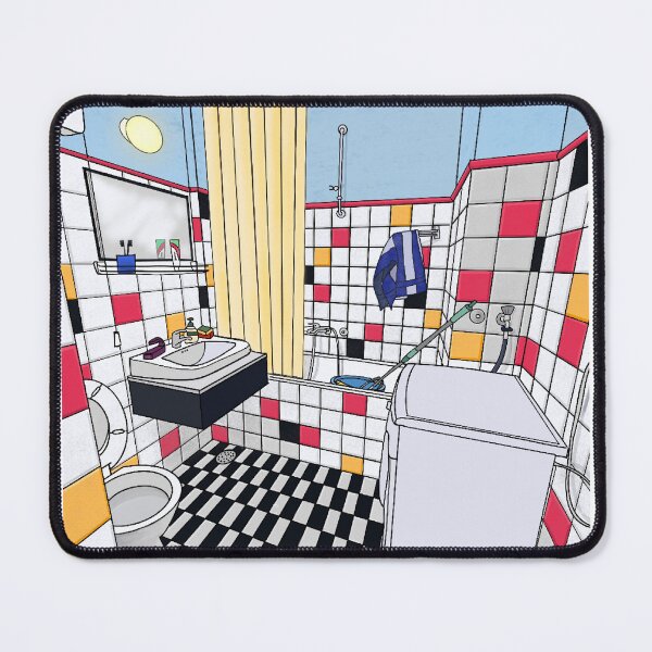Item preview, Colorful Bathroom sketch designed and sold by kallyfactory.