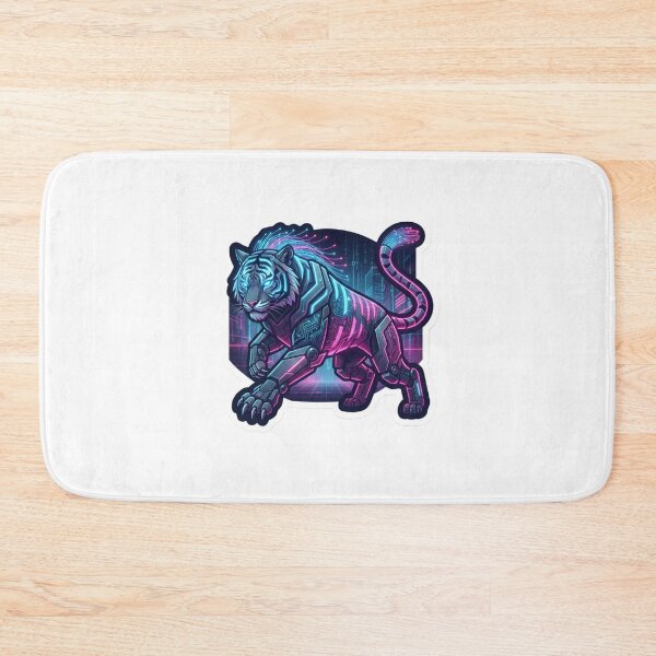 Item preview, Cyberpunk Neon Tiger Sticker | Futuristic Robotic Tiger | Sci-Fi AI Animal Vinyl Decal | Synthwave Tech Art designed and sold by AdityaShop18.