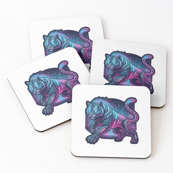 Item preview, Cyberpunk Neon Tiger Sticker | Futuristic Robotic Tiger | Sci-Fi AI Animal Vinyl Decal | Synthwave Tech Art designed and sold by AdityaShop18.