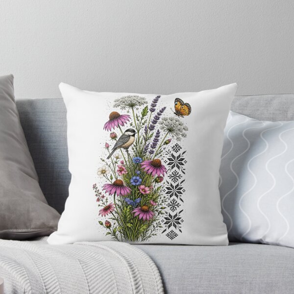 Item preview, Coneflower Meadow with Bird designed and sold by PetalGarden.