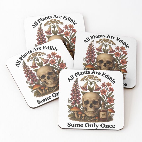 Item preview, All Plants Are Edible Some Only Once Dark Humor Skull Botanical Gothic Plant Lover designed and sold by conggamenhatvip.