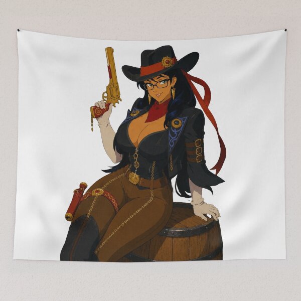 Item preview, Steampunk Cowgirl Pin-Up | Original Anime Inspired Western Illustration designed and sold by  Hollow Moon Studios..