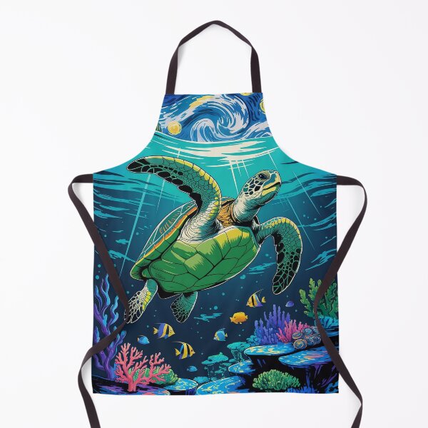 Item preview, Starry Night Sea Turtle – Coral Reef Beneath the Stars v3 designed and sold by DBWStudios.