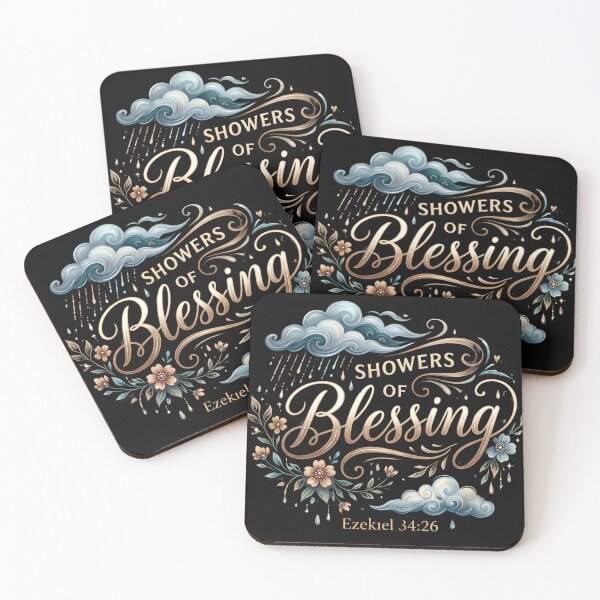 Item preview, Showers of Blessing | Ezekiel 34:26 | Christian Floral Scripture Design | Faith-Inspired Christian Gift designed and sold by KINGDOM GOLD STUDIO.