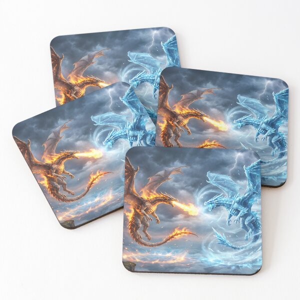 Item preview, Fire & Ice - Clash of the Elemental Dragons designed and sold by zakvisuals.